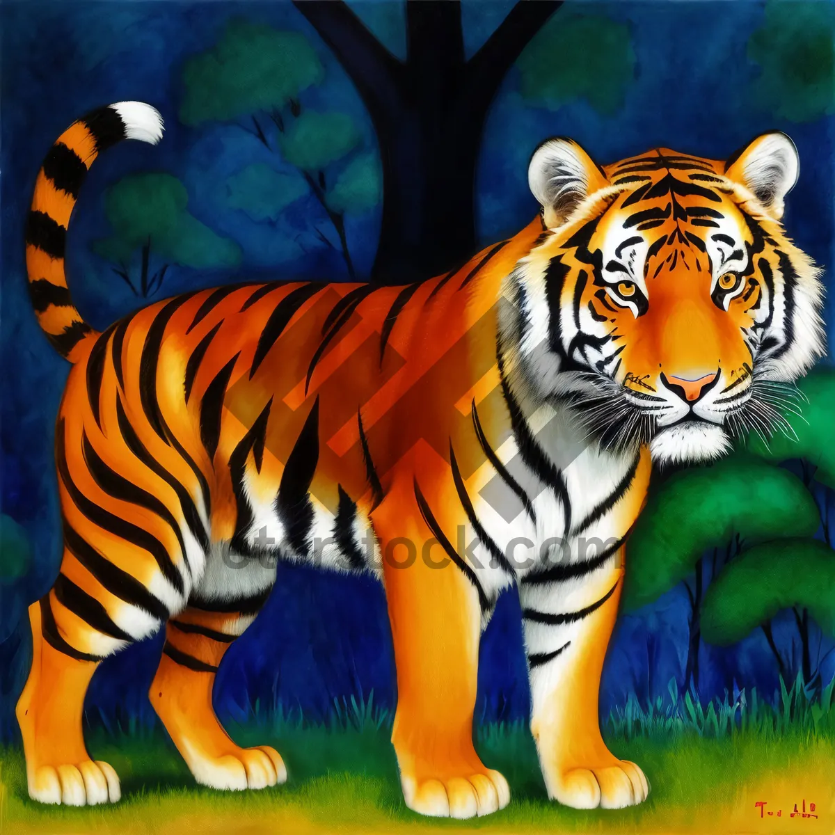 Picture of Striped Jungle Hunter: Fierce Tiger's Fur Roars