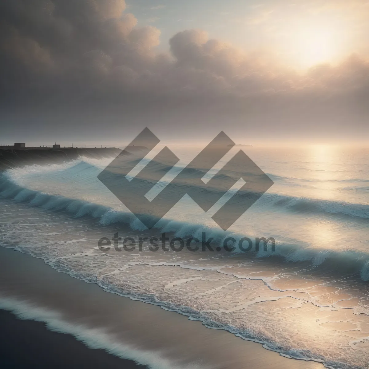 Picture of Tranquil Beach Sunrise Over Calm Ocean Waters