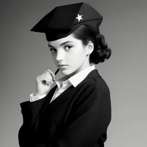 Successful graduate donning academic gown and mortarboard