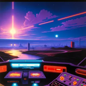 Nighttime Digital Cockpit with 3D Lighting Effects