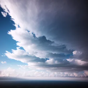 Moisture-Filled Azure Skies Over Serene Landscape