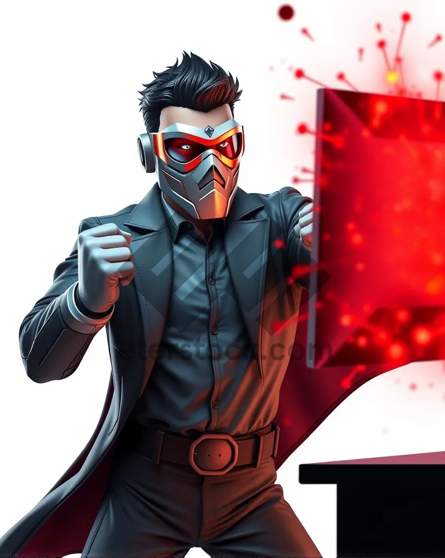 Picture of Cartoon man wearing a mask illustration.