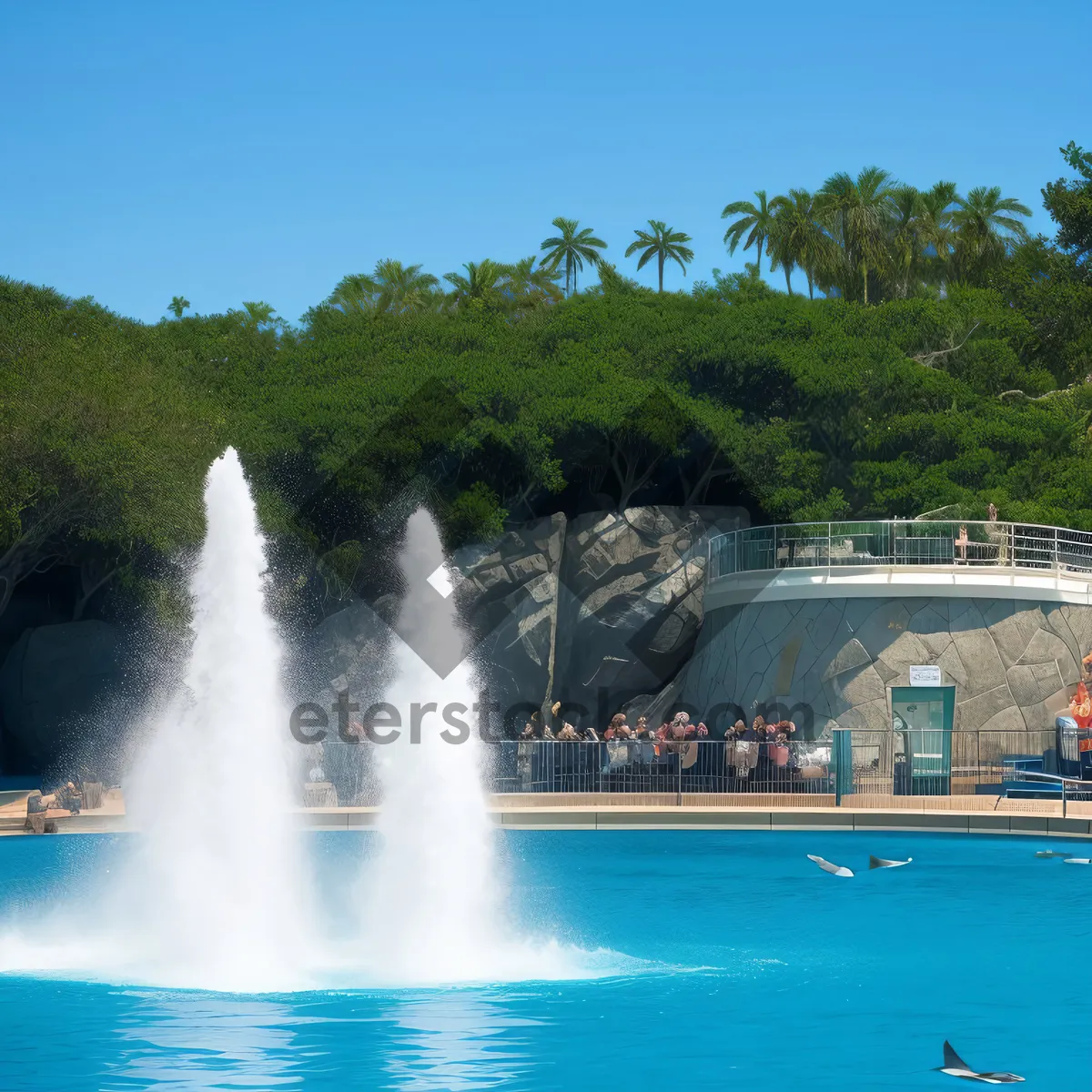 Picture of Serene Flowing Waterscape in Park