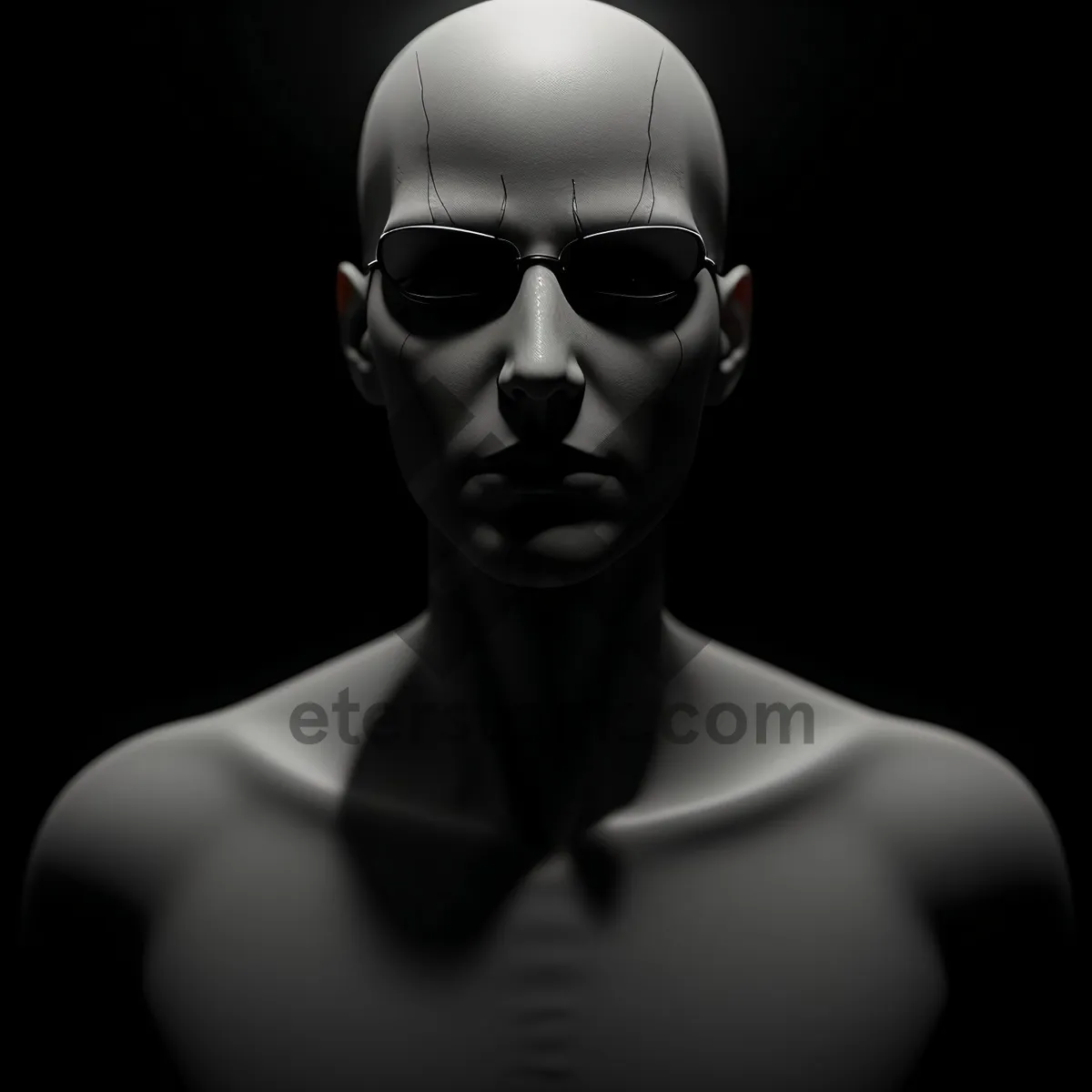 Picture of Scary Black Mannequin Head with Goggles