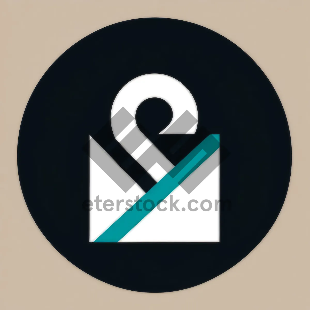 Picture of Shiny Bay Icon: Round, 3D Symbol of Water.