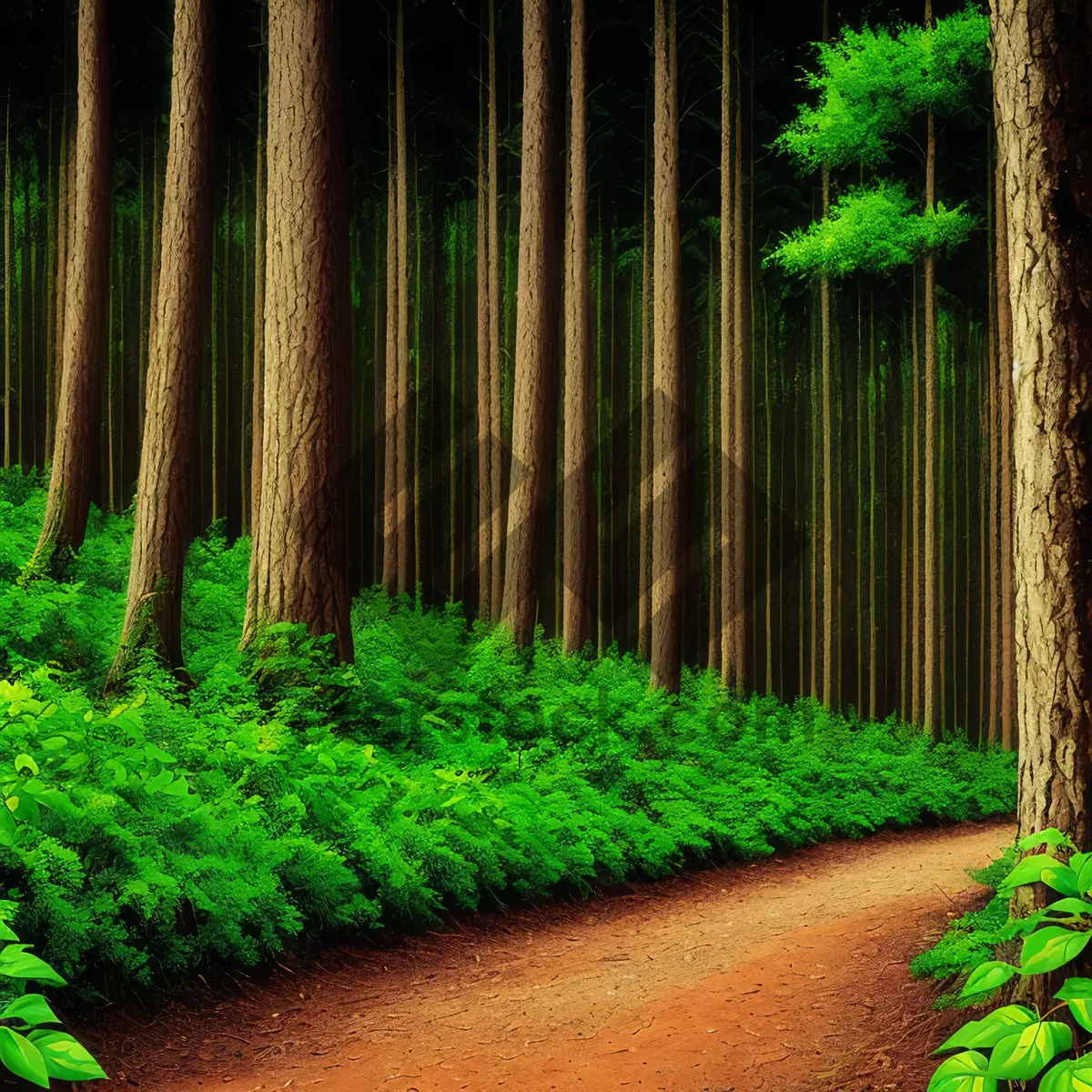 Picture of Scenic Path Through Sunlit Woods