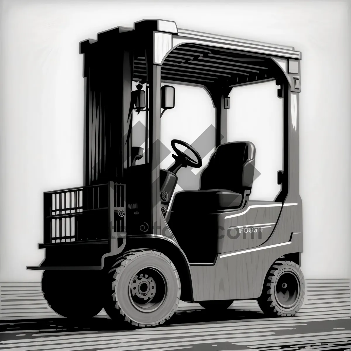 Picture of Heavy-duty forklift transporting cargo in industrial setting.