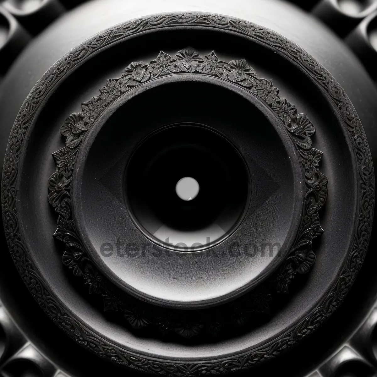 Picture of Modern black stereo speaker with volume control