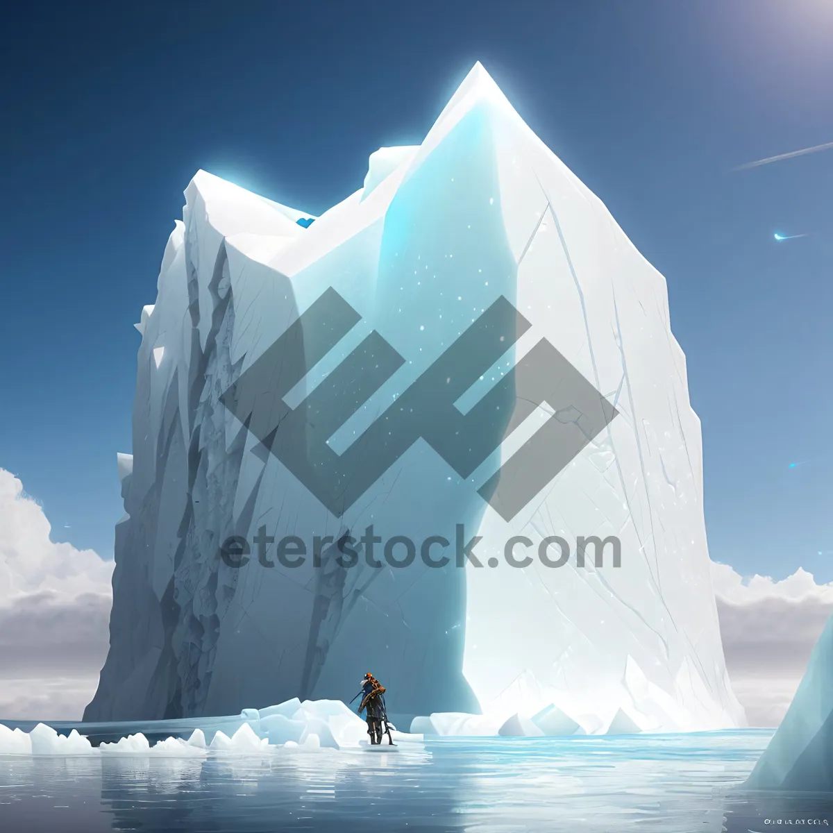 Picture of Melting Arctic Iceberg in Winter Wonderland