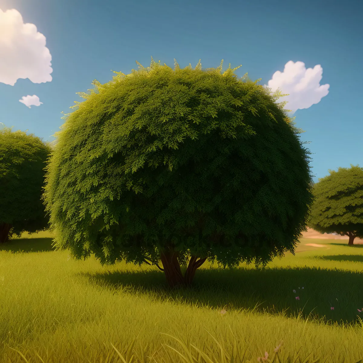 Picture of Golden Round Bales in Autumn Landscape