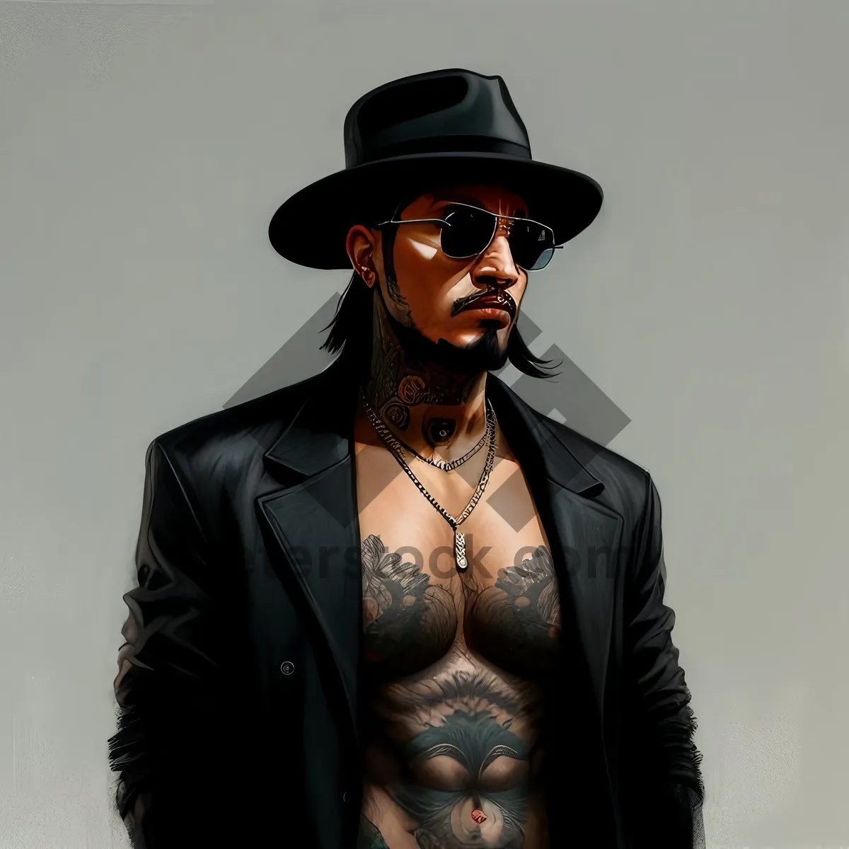 Picture of Sophisticated gentleman in a stylish suit and hat.