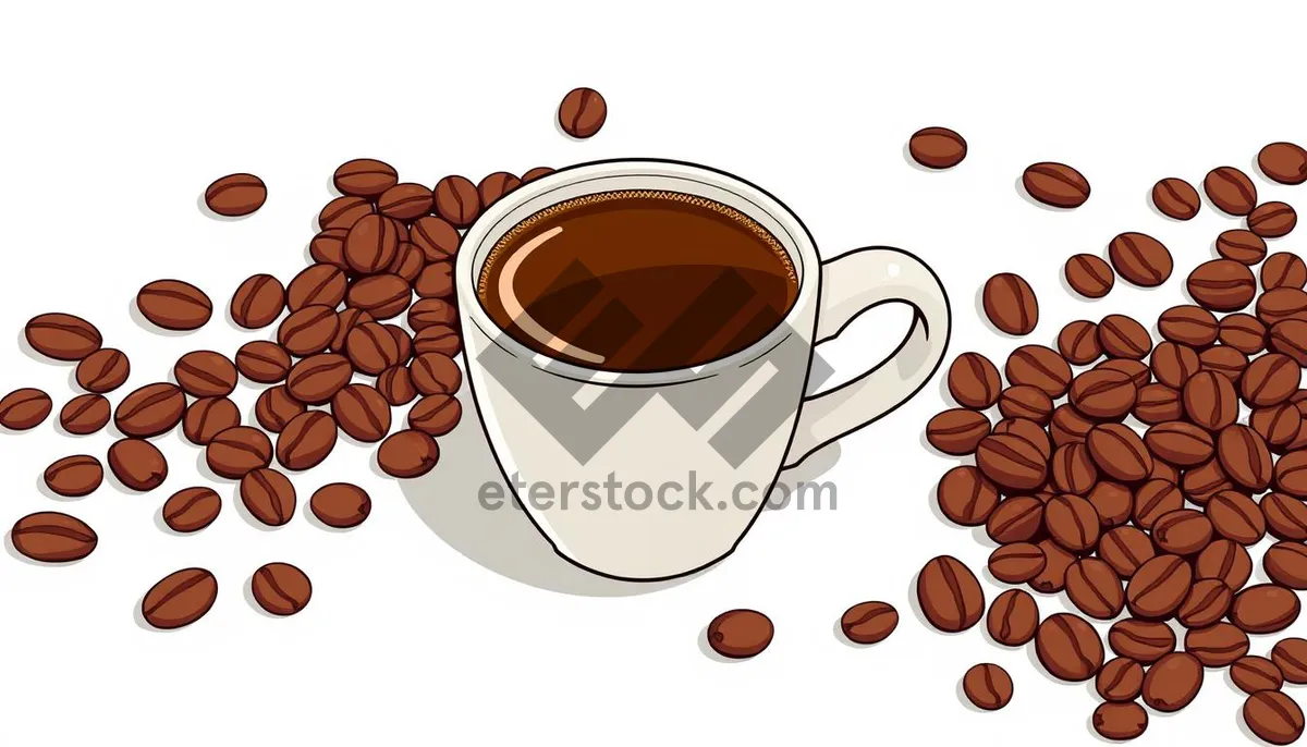 Picture of Dark Espresso Latte in Brown Ceramic Mug with Saucer