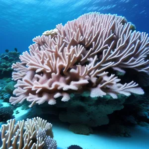 Colorful Colony of Anemone Fish in Tropical Coral Reef