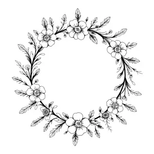 Ornate Floral Border Decoration for Vintage Artwork