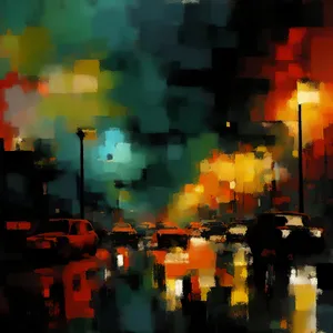 Night lights at cabaret spot