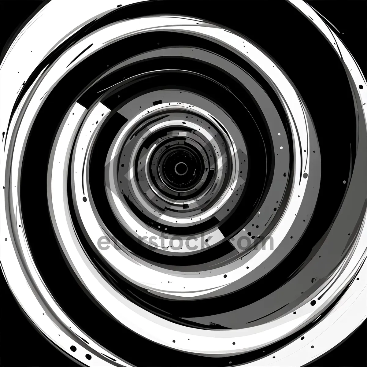 Picture of Black 3D Car Wheel in Motion
