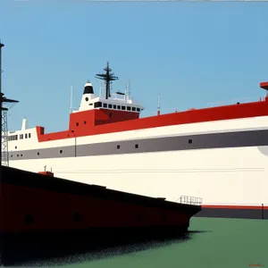 Maritime Shipping Vessel at Industrial Port