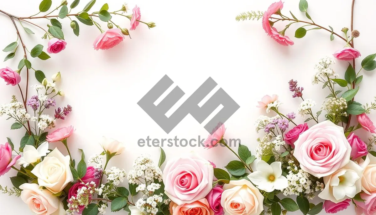 Picture of Spring Floral Bouquet with Pink Roses