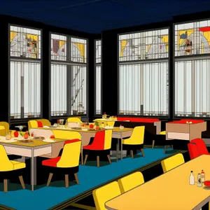 Modern restaurant interior with luxury furniture and design.