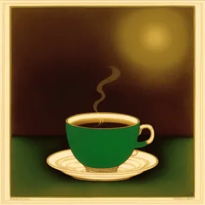 Hot Morning Espresso Served in Ceramic Cup