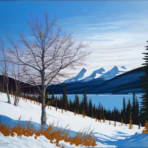 Winter Wonderland: Majestic Ski Slope amidst Snow-Covered Mountains