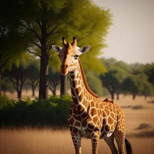 Graceful Giraffe in South African Savanna