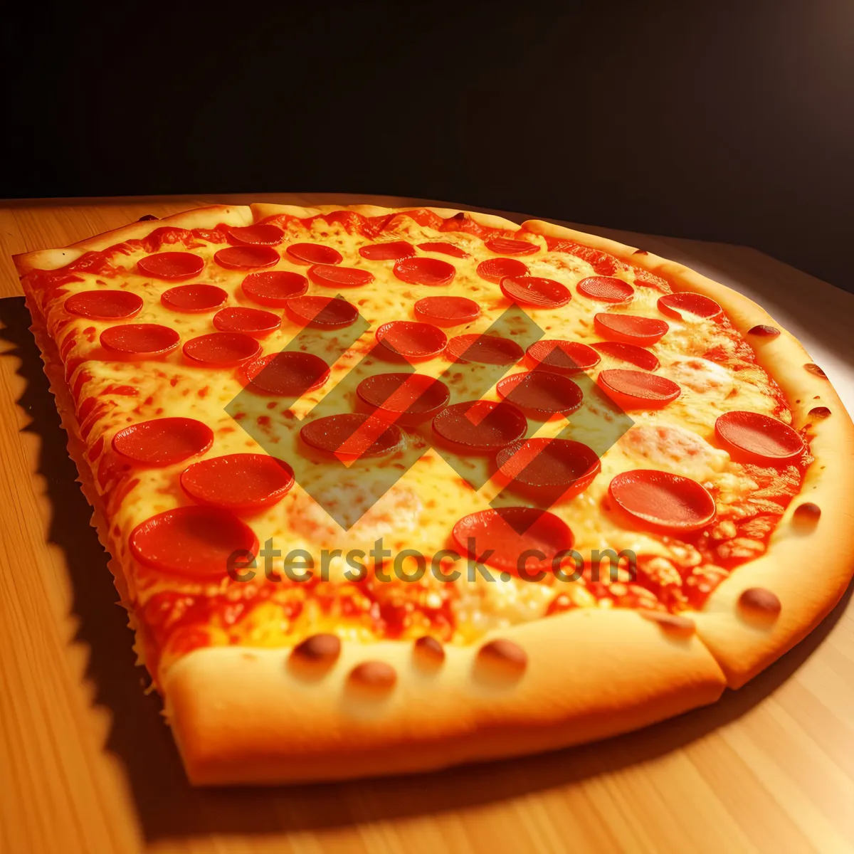 Picture of Delicious Gourmet Pizza Slice with Fresh Toppings