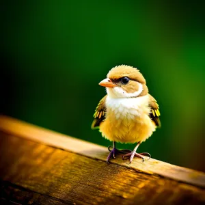 Cute Sparrow Perched on Tree Branch