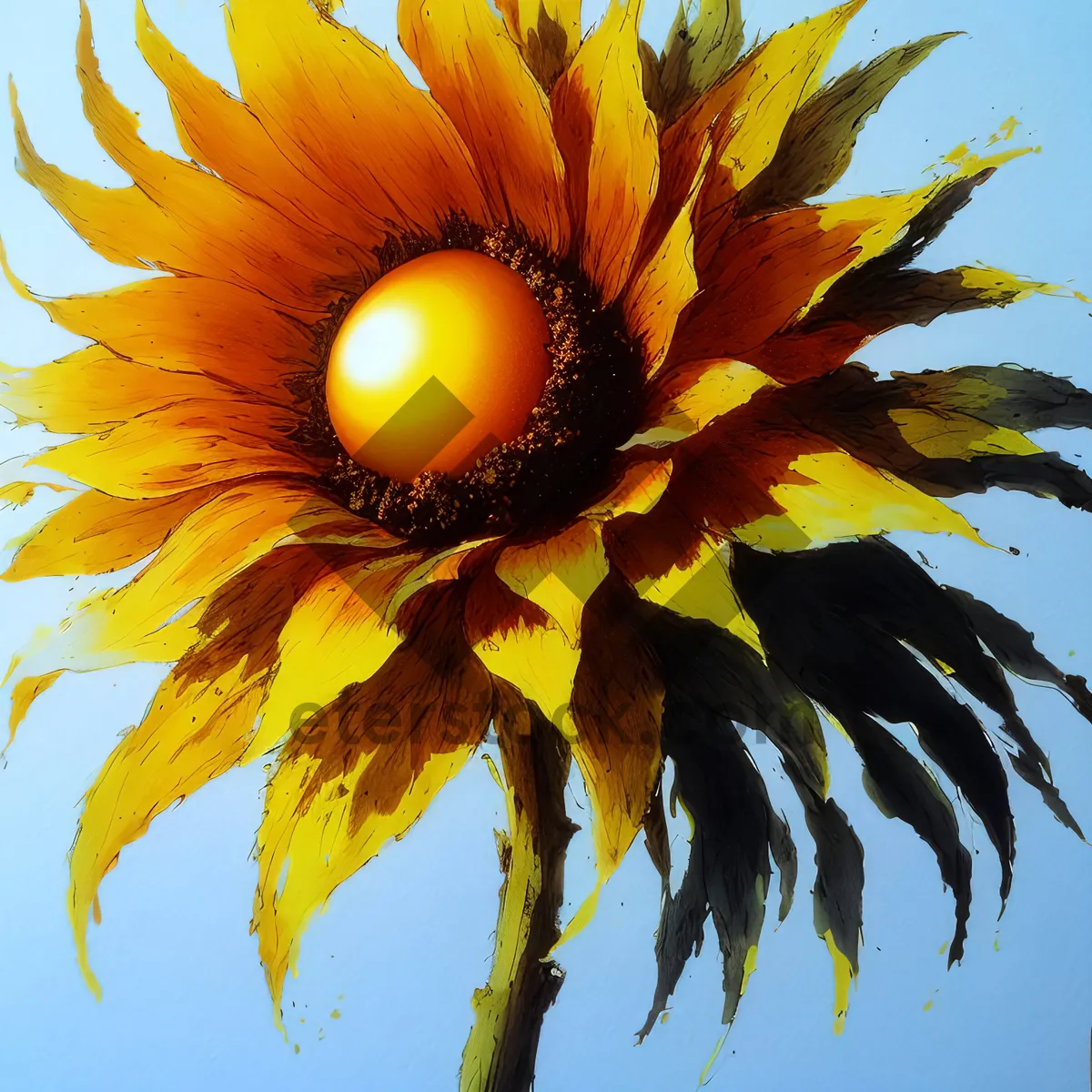 Picture of Blooming Sunflower field under vibrant summer sky