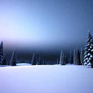Winter Wonderland: Frosty Fir Landscape in a Snowy Forest