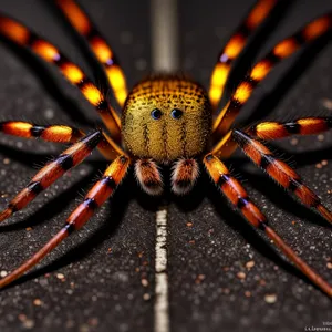 Close-up of Black and Gold Garden Spider