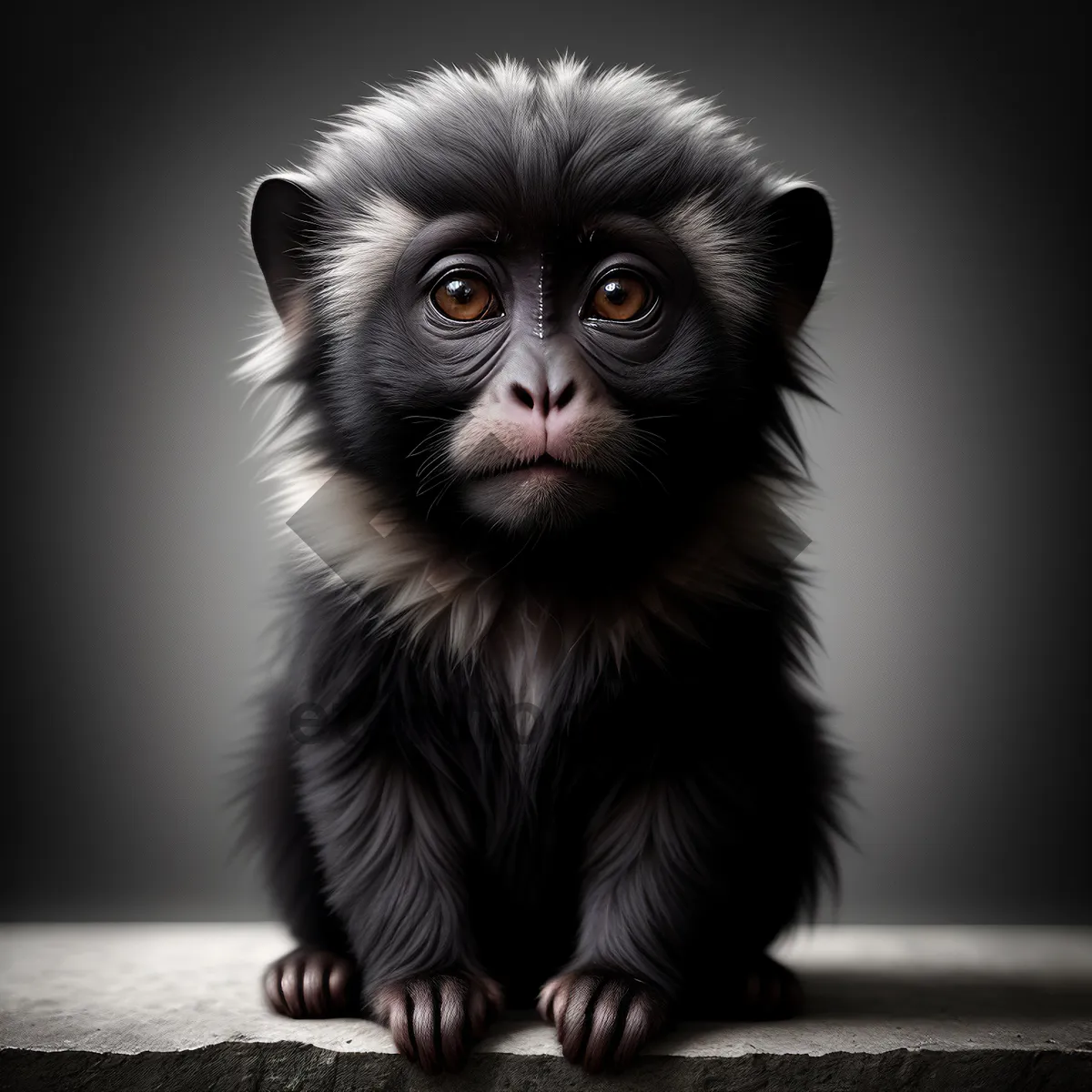 Picture of Cute Baby Monkey Portrait in the Zoo