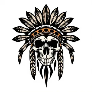 Black pirate silhouette design with retro graphic pattern.