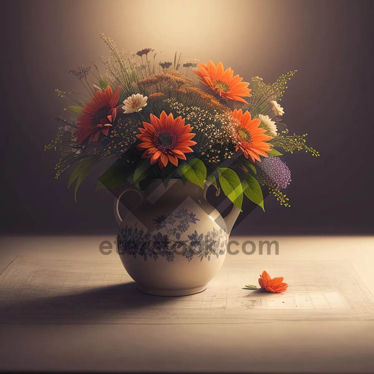 Picture of Festive Floral Vase with Punch of Colors