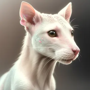 Curious White Kitty with Fluffy Fur