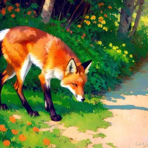 Canine Wildlife: Majestic Red Fox in Natural Habitat