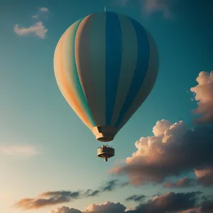 Colorful Hot Air Balloon Soaring Through the Sky