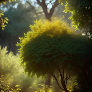 Autumn Bliss: Majestic Acacia Shrub amidst Fall Foliage