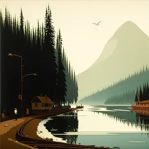 Scenic Sunset Reflection on Calm River