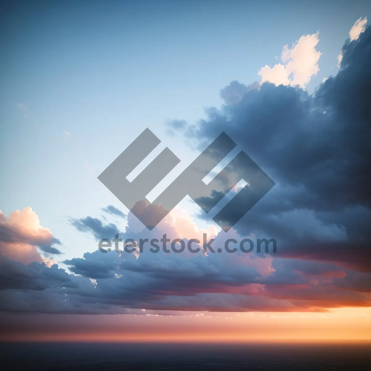 Picture of Colorful Horizon: Sunlit Sky with Clouds