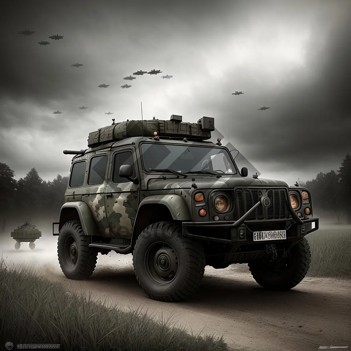 Picture of Military Jeep - Powerful Off-Road Vehicle