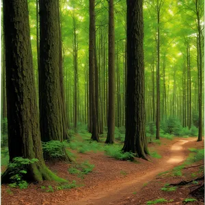 Beech Forest Path in Southern Woodland