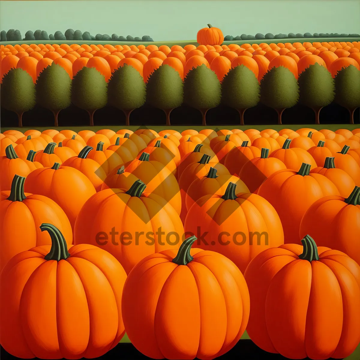 Picture of Autumn Harvest: Pumpkins, Persimmons, and Gourds