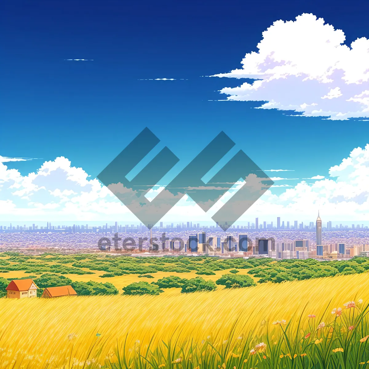 Picture of Serene Summer Fields under Sunny Skies