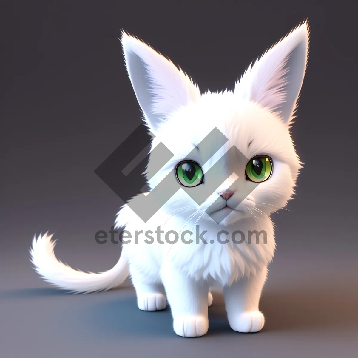 Picture of Cute Gray Kitten with Striped Fur