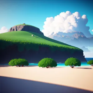 Summer Skyline on a Sunny Countryside