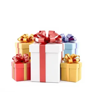 Festive gift box with ribbon and bow