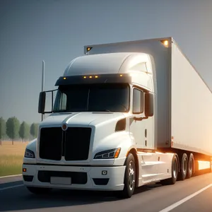 Fast Freighter Transporting Cargo on Highway