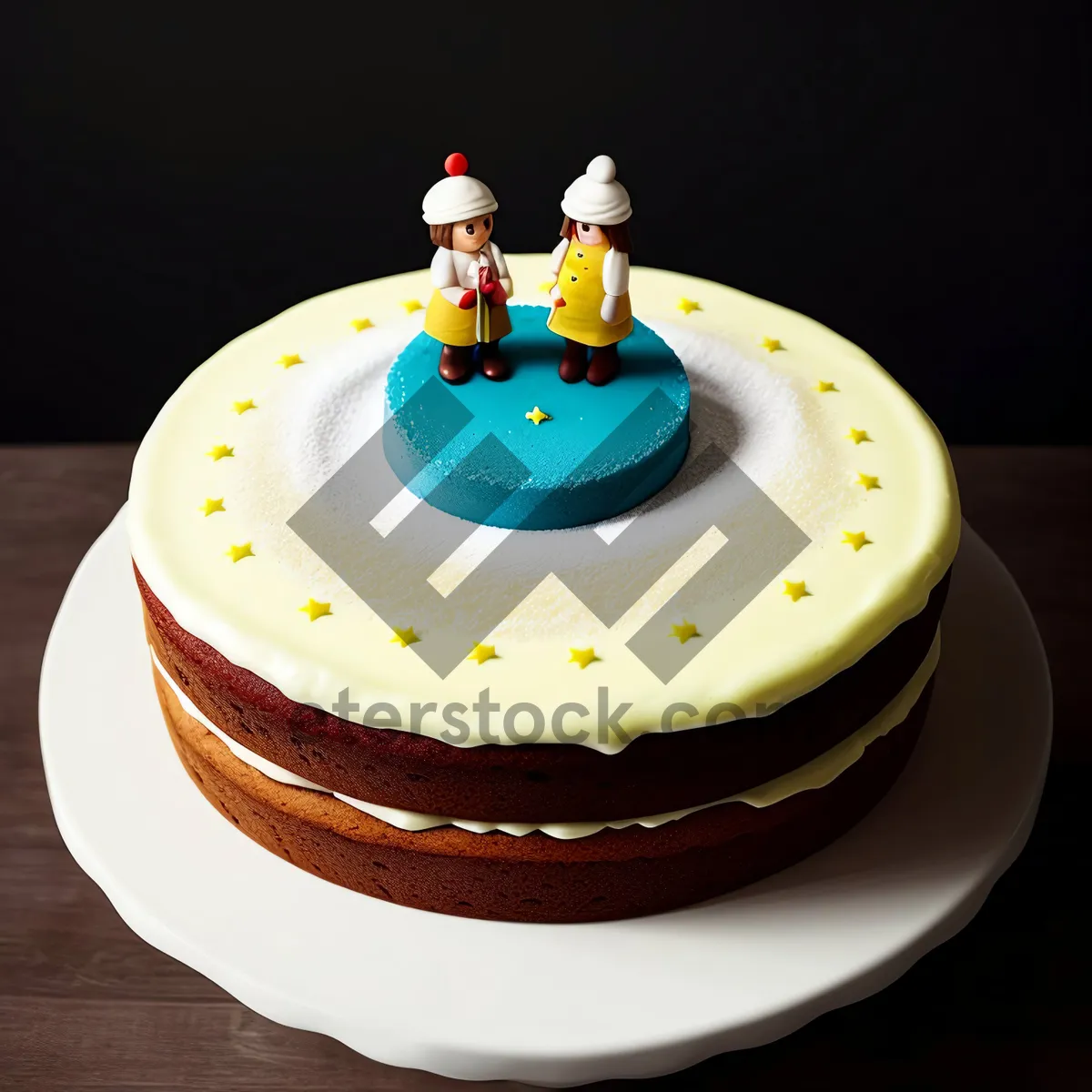 Picture of Party dessert with candles, pink cupcake