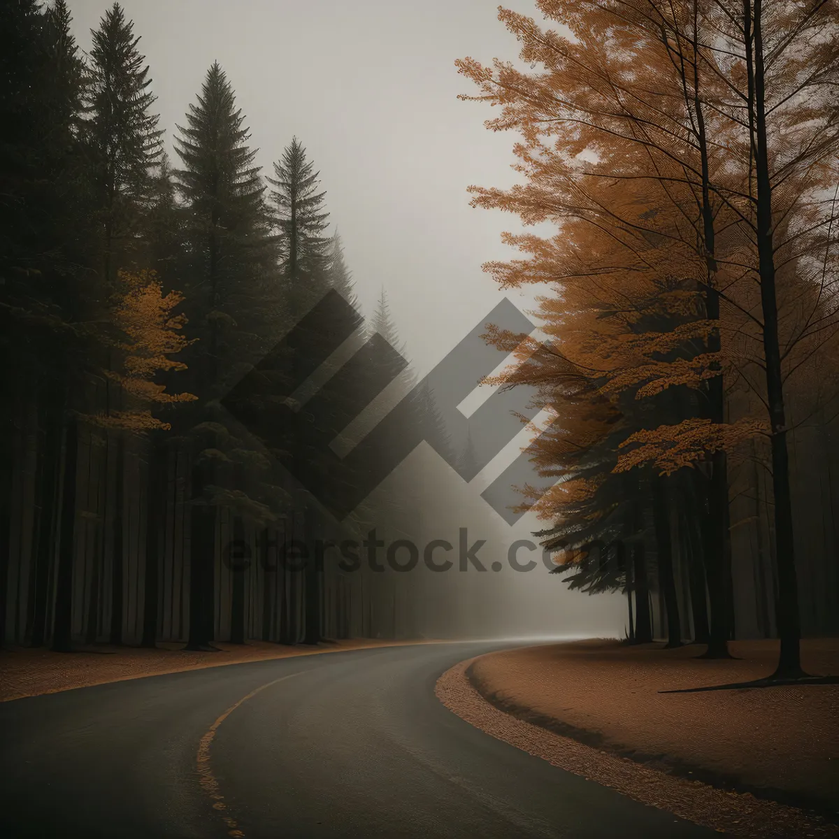 Picture of Snowy Mountain Landscape with Majestic Pines